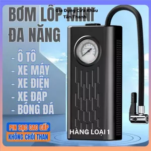 BƠM LỐP MINI DI ĐỘNG DÙNG PIN SẠC CAO CẤP - Máy bơm hơi ô tô xe máy, bơm xe đạp, bơm bóng, bơm lốp không dây