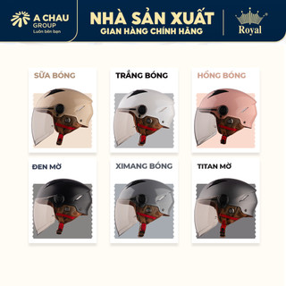 Mũ Bảo Hiểm 1/2 Royal M568k Có Kính Che Full Mặt, Nam Nữ Đi Xe Máy, Chính Hãng, BH 12 tháng