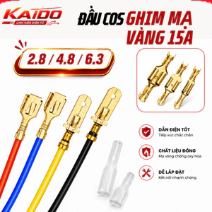 Đầu Cos Ghim Mạ Vàng 2.8/4.8/6.3mm - Chịu Tải 15A - Kèm Vỏ Cách Điện