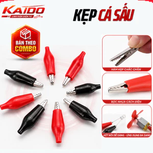 Kẹp Cá Sấu Đỏ Đen 5A 5 Cặp - Dùng Kẹp Thiết Bị, Dẫn Điện Tay Cầm, Bọc Nhựa Cách Điện