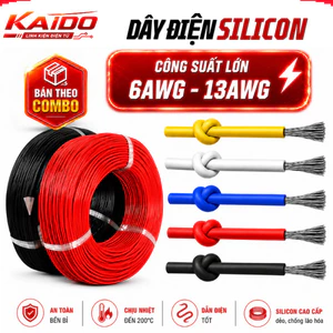 Dây điện silicon mềm dẻo chống cháy công suất lớn 6AWG - 13AWG