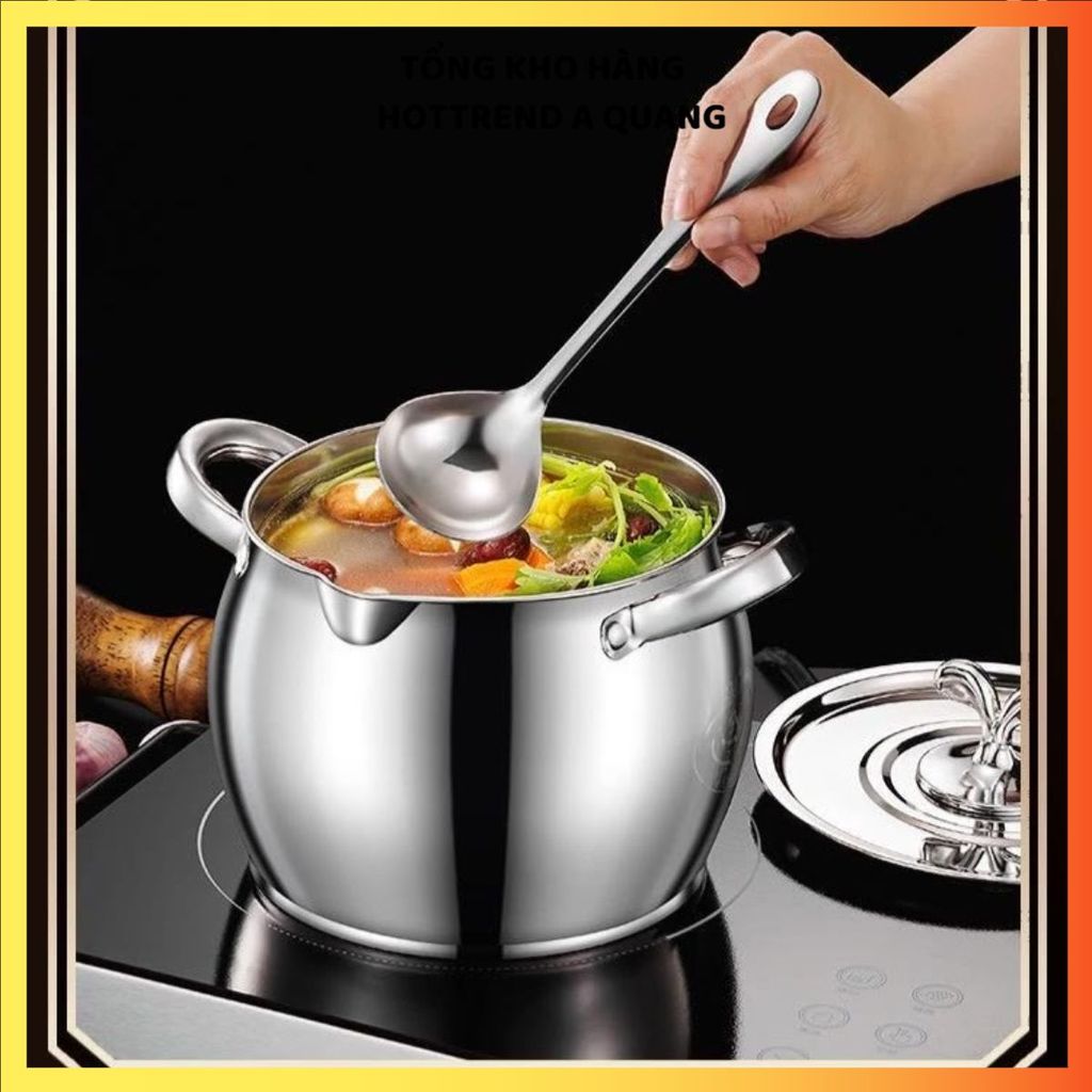 ÂU INOX 304 CÓ TAY CẦM CÓ NẮP ĐẬY - Thố đựng thực phẩm 1L, đựng dầu mỡ, chống gỉ, bền đẹp