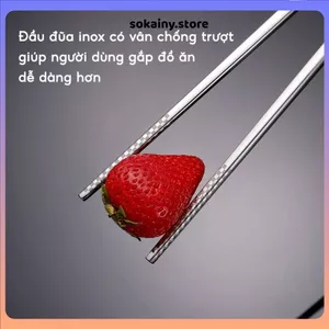 ĐŨA INOX 304 CHỐNG TRƠN CAO CẤP - Bộ 5 đôi đũa inox, thiết kế hiện đại, chống gỉ, sử dụng bền lâu