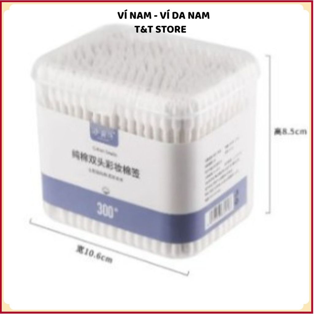(COMBO 5) HỘP 200 TĂM BÔNG 2 ĐẦU KHÁNG KHUẨN CAO CẤP - Tăm bông vệ sinh tai, mũi, đầu bông mềm mịn,cho cả gia đình