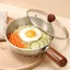 CHẢO INOX THÉP KHÔNG GỈ CÁN GỖ CAO CẤP - Nồi ăn dặm mini, an toàn cho sức khỏe, dễ làm sạch