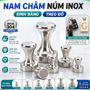 Nam châm núm inox đính bảng, gắn lên mặt từ, bảng học trong giáo dục tiện lợi