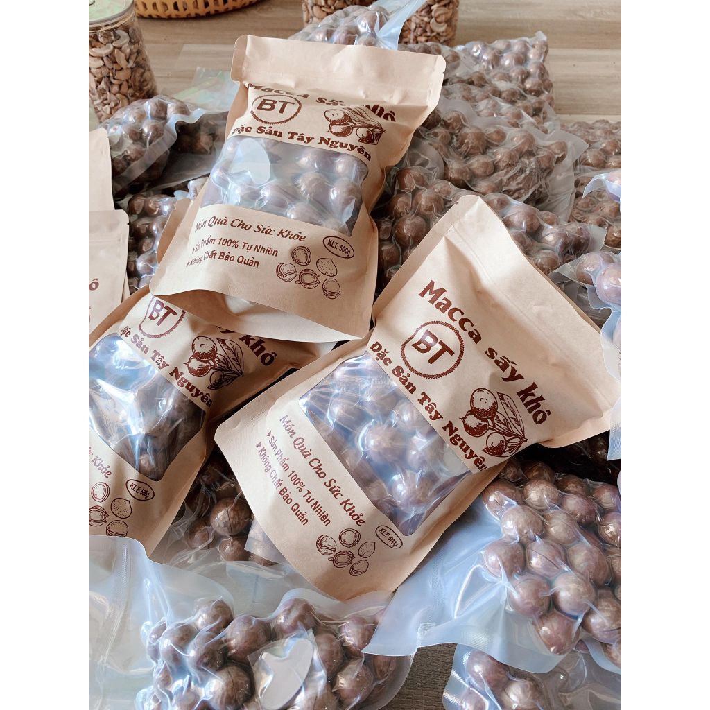 1kg Hạt Macca Tây Nguyên Sấy Nứt Vỏ Size vừa⚡️Tặng Kèm Khui Hạt ( hạt ăn liền)