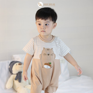M&B (3M-24M) Body đùi bé trai cộc tay Sóc & Hạt Dẻ, mềm mại thoáng mát thời trang bé trai-SOC5.25