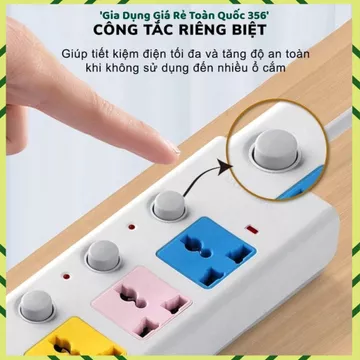 (COMBO 2) Ổ CẮM ĐIỆN ĐA NĂNG CÔNG SUẤT LỚN, Ổ Cắm Điện USB, Dây Dài 5M, 2 Cổng USB, Ổ Cắm Chống Giật, Chốt An Toàn,