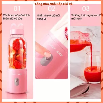 MÁY XAY SINH TỐ CẦM TAY DELIYA 500ML, Máy Xay Sinh Tố Mini, Cốc Xay Cầm Tay, Máy Xay USB, Xay Trái Cây, Xay Sinh Tố,