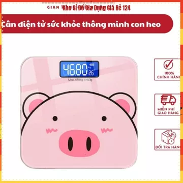 CÂN ĐIỆN TỬ SỨC KHỎE THÔNG MINH HÌNH LỢN HỒNG, Cân Điện Tử Hình Heo, Cân Sức Khỏe Gia Đình, Cân Kỹ Thuật Số,Độ Chính XáC