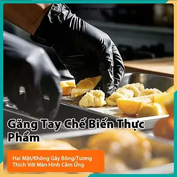 GĂNG TAY CAO SU ĐEN KHÔNG BỘT HỘP 100 CHIẾC, GĂNG TAY BẢO HỘ PHUN XĂM AN TOÀN, Găng Tay Thẩm Mỹ Chất Lượng