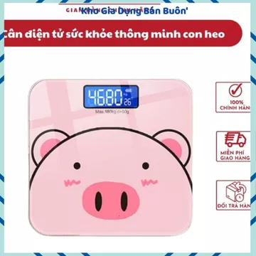 CÂN ĐIỆN TỬ SỨC KHỎE THÔNG MINH HÌNH LỢN HỒNG, Cân Điện Tử Hình Heo, Cân Sức Khỏe Gia Đình, Cân Kỹ Thuật Số,Độ Chính XáC
