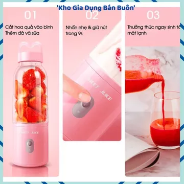 MÁY XAY SINH TỐ MINI DELIYA 500ML, Máy Xay Cầm Tay, Cốc Xay Sinh Tố, Máy Xay Sạc USB, Xay Hoa Quả, Xay Rau Củ, Lưỡi Dao