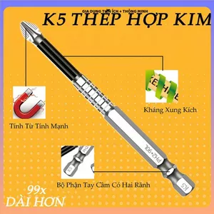 BỘ MŨI VÍT K5 CHỐNG TRƯỢT CAO CẤP THÉP CRV, Đầu Từ Tính Hút Vít Chắc Chắn, Tăng Độ Chính Xác Khi Sử Dụng, Phù Hợp Thợ Sử