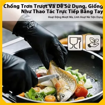 GĂNG TAY CAO SU ĐEN KHÔNG BỘT HỘP 100 CHIẾC, GĂNG TAY BẢO HỘ PHUN XĂM AN TOÀN, Găng Tay Thẩm Mỹ Chất Lượng