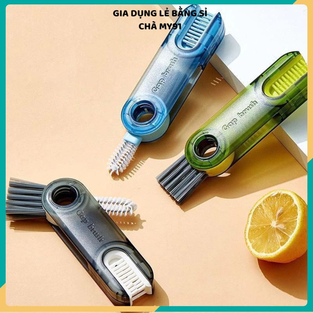 (COMBO 3) BÀN CHẢI VỆ SINH LY CỐC ĐA NĂNG 3 TRONG 1 - Thiết kế chữ U, làm sạch nhiều góc, tiện dụng cho nhà bếp