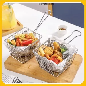 KHAY ĐỰNG KHOAI TÂY CHIÊN, GIỎ DECOR ĐỰNG NEM CHUA RÁN, Chống Gỉ Bền Đẹp, Dùng Cho Gia Đình