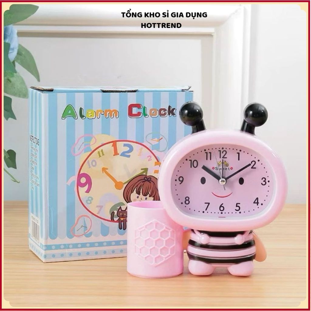 ĐỒNG HỒ BÁO THỨC CON ONG ĐỂ BÀN CAO CẤP - Đồng hồ báo giờ cho bé, kiểu dáng dễ thương, nhỏ gọn, tiện dụng