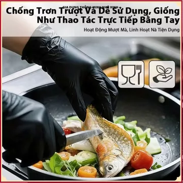 GĂNG TAY CAO SU ĐEN KHÔNG BỘT HỘP 100 CHIẾC, GĂNG TAY BẢO HỘ PHUN XĂM AN TOÀN, Găng Tay Thẩm Mỹ Chất Lượng