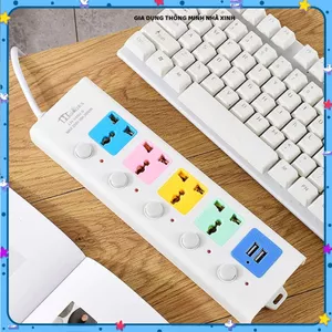 Ổ CẮM ĐIỆN ĐA NĂNG 2 CỔNG USB DÂY DÀI, CHỐNG GIẬT AN TOÀN CAO CẤP, Dài 3M Hoặc 5M, Dễ Sử Dụng