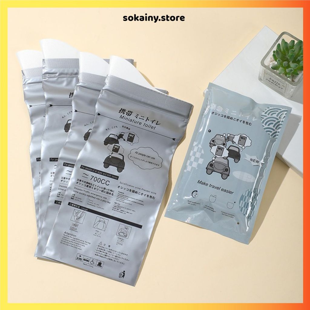 (COMBO 10) TÚI TIỂU DU LỊCH 700ML SIÊU THẤM HÚT CAO CẤP - Túi vệ sinh khẩn cấp, dùng một lần, chống mùi, gọn nhẹ