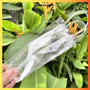TÚI ĐỰNG BÌNH NƯỚC TRONG SUỐT CÓ QUAI XÁCH TIỆN DỤNG - Túi đựng cốc nước, chất liệu nhựa thân thiện môi trường