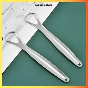 DỤNG CỤ CẠO LƯỠI INOX KHÔNG GỈ CAO CẤP - Nạo lưỡi sạch mảng bám, hỗ trợ giảm hôi miệng, dễ vệ sinh