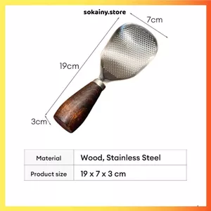 THÌA XỚI CƠM INOX 304 CHỐNG DÍNH CÁN GỖ CAO CẤP - Muôi xới cơm chống dính, tay cầm gỗ chắc chắn, bền đẹp