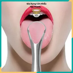 DỤNG CỤ NẠO LƯỠI INOX CHĂM SÓC RĂNG MIỆNG - Cạo lưỡi cho người lớn, thép không gỉ, bền đẹp, an toàn