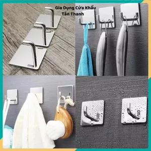 MÓC DÁN TƯỜNG INOX 304 KHÔNG CẦN KHOAN - Chịu lực tốt, siêu dính, chống nước, dùng cho nhà bếp và phòng tắm