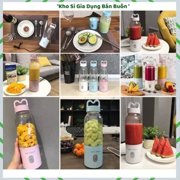 MÁY XAY SINH TỐ USB DELIYA 500ML, Máy Xay Mini Cầm Tay, Cốc Xay Hoa Quả, Xay Sinh Tố, Xay Rau Củ, Lưỡi Dao Sắc Bén, Pin
