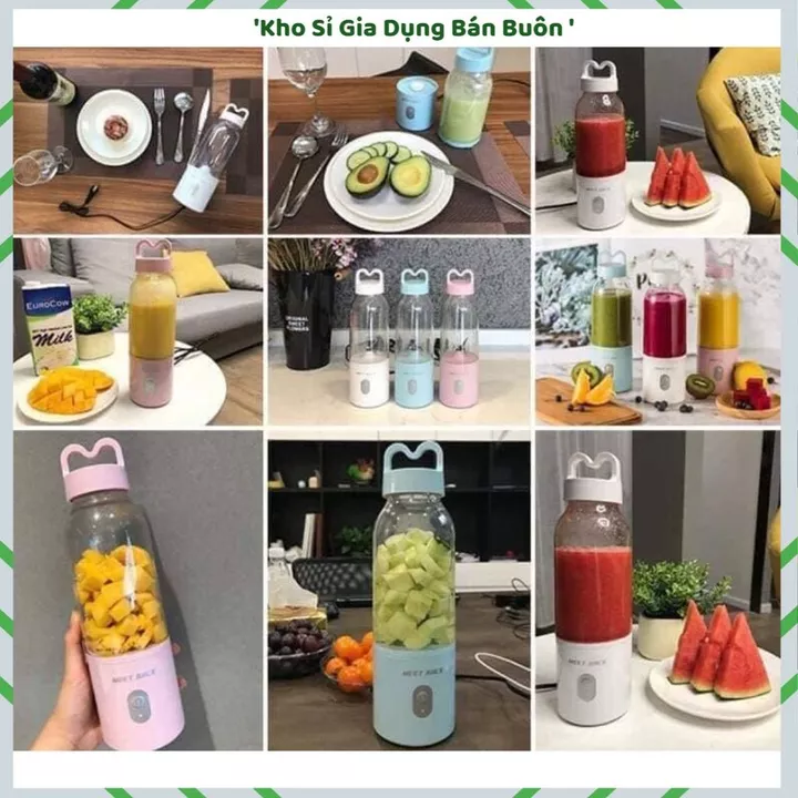 MÁY XAY SINH TỐ USB DELIYA 500ML, Máy Xay Mini Cầm Tay, Cốc Xay Hoa Quả, Xay Sinh Tố, Xay Rau Củ, Lưỡi Dao Sắc Bén, Pin