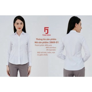 [ TRỢ GIÁ SALE ] [HỎA TỐC] Áo Thái Hòa  vải sợi tre và cotton màu trắng trơn 8919 2869 047