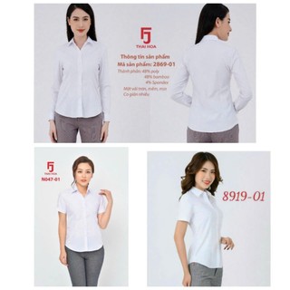 [ TRỢ GIÁ SALE ] [HỎA TỐC] Áo Thái Hòa  vải sợi tre và cotton màu trắng trơn 8919 2869 047