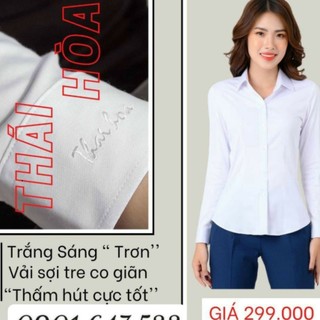 [ TRỢ GIÁ SALE ] [HỎA TỐC] Áo Thái Hòa  vải sợi tre và cotton màu trắng trơn 8919 2869 047
