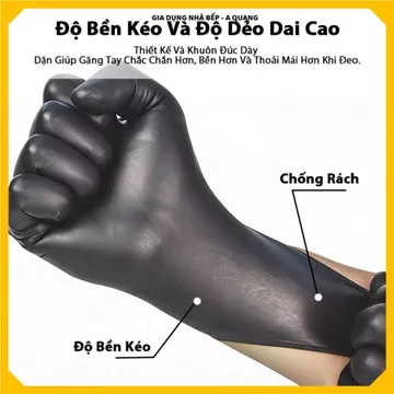 GĂNG TAY CAO SU ĐEN KHÔNG BỘT HỘP 100 CHIẾC, GĂNG TAY BẢO HỘ PHUN XĂM AN TOÀN, Găng Tay Thẩm Mỹ Chất Lượng