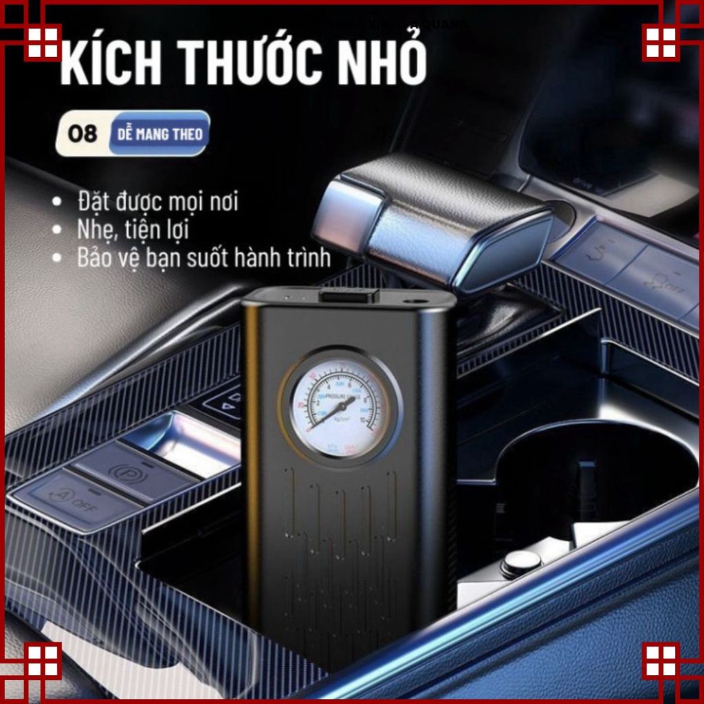 MÁY BƠM LỐP MINI SẠC USB, MÁY BƠM HƠI Ô TÔ TỰ NGẮT, Công Suất Mạnh Mẽ, Phù Hợp Ô Tô Xe Máy