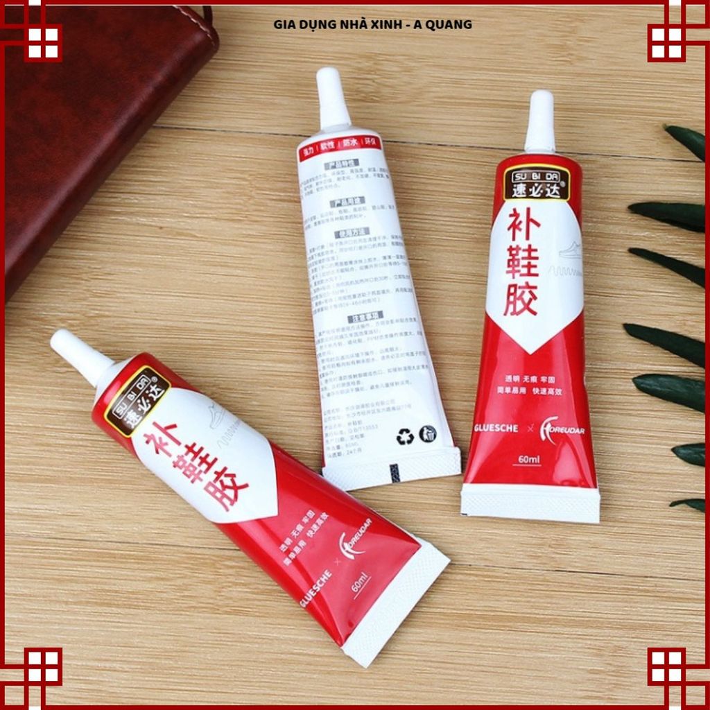 KEO DÁN GIÀY DÙNG NHIỆT 60ML, KEO DÁN ĐỎ SIÊU DÍNH TRONG SUỐT, Khô Nhanh Bền Chắc, Phù Hợp Sửa Chữa