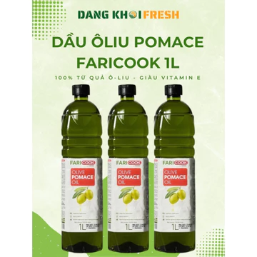 Combo 6 Chai Dầu Oliu Pomace Faricook 1L Dầu Thực Vật Dầu Ăn Olive Nhập Khẩu Tây Ban Nha - Chai Nhựa