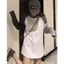 Áo Thun Thu Đông Dài Tay From Thung Chất Cotton Phối Tay Đen Xám Thêu 4 Vạch Tay Sắc Nét