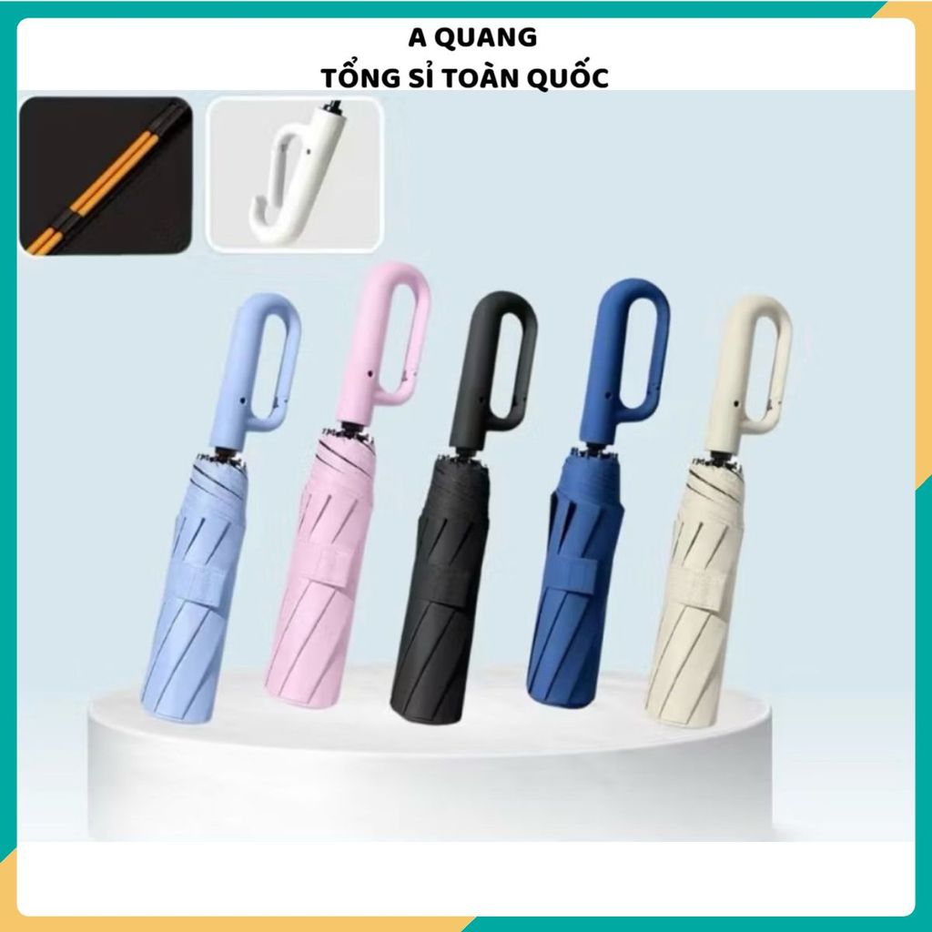 Ô DÙ GẤP GỌN 10 NAN KÉP CHỐNG LẬT CHỐNG TIA UV 99% - Tay cầm thông minh, có quai treo, khung chắc chắn, che mưa nắng
