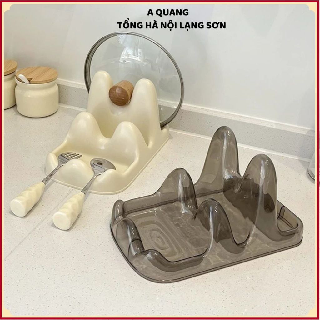 (COMBO 3) GIÁ ĐỠ MUỖNG ĐŨA NHÀ BẾP KÈM KHAY ÚP VUNG NỒI - Kệ gác dụng cụ nấu ăn, chống bẩn mặt bếp, dễ vệ sinh