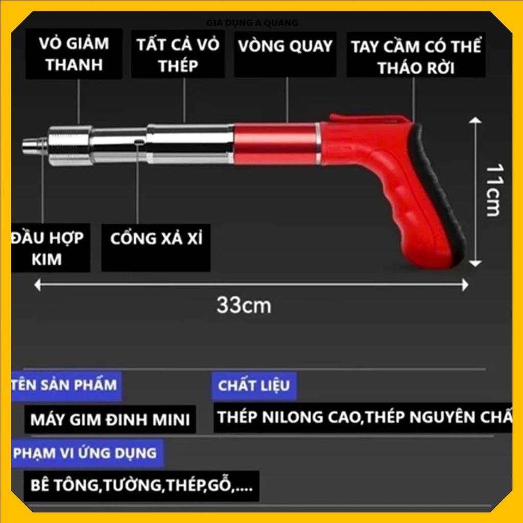 SÚNG BẮN ĐINH BÊ TÔNG KUSIPA CAO CẤP, Máy Bắn Đinh Cầm Tay Tiện Lợi ,Cho Gia Đình Và Công Trình