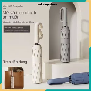 Ô DÙ 10 NAN KÉP CAO CẤP CHỐNG LẬT CÓ QUAI TREO - Gấp gọn tiện lợi, chống tia UV 99%, khung bền chắc, cầm nắm thoải mái