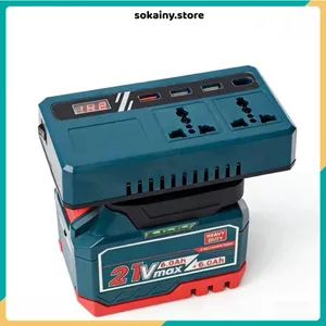 ĐẾ CHUYỂN ĐỔI NGUỒN ĐIỆN PIN 21V RA 110V 220V CHÂN PIN 4CM - Bộ chuyển đổi điện áp, tương thích chân pin phổ thông