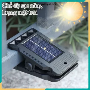 ĐÈN KẸP SOLAR CẢM ỨNG NGOÀI TRỜI ÁNH SÁNG TRẮNG - Điều chỉnh góc chiếu, 3 chế độ sáng, chống nước