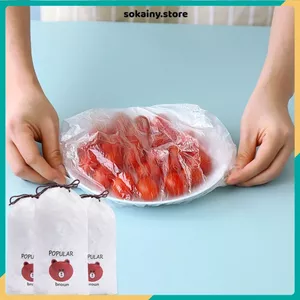 MÀNG BỌC THỰC PHẨM CÓ CHUN HÌNH GẤU 100 CÁI - Co giãn tốt, bọc tô, bát, đĩa, chống bụi, bảo quản thực phẩm