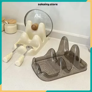 GIÁ ĐỠ MUỖNG ĐŨA NHÀ BẾP KÈM KHAY ÚP VUNG NỒI - Kệ gác dụng cụ nấu ăn, chống bẩn mặt bếp, dễ vệ sinh