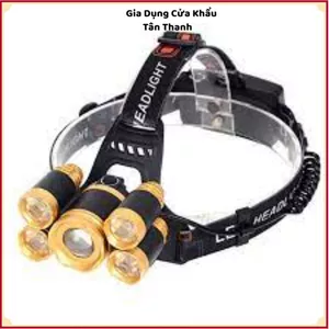 ĐÈN PIN ĐỘI ĐẦU 5 BÓNG SIÊU SÁNG PIN SẠC CAO CẤP - Đèn LED chiếu xa, nhiều chế độ sáng, chống nước, tiện lợi